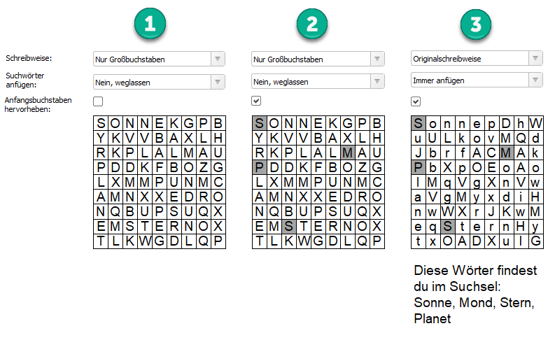 WordSearchPuzzle_WordHighlighingOptions_DE